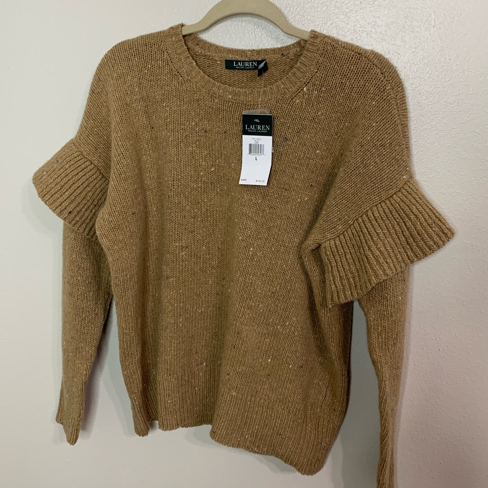 NWT LAUREN BY RALPH LAUREN CAMEL SWEATER SIZE LG